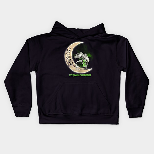 liver cancer moon dinosaur Kids Hoodie by TeesCircle